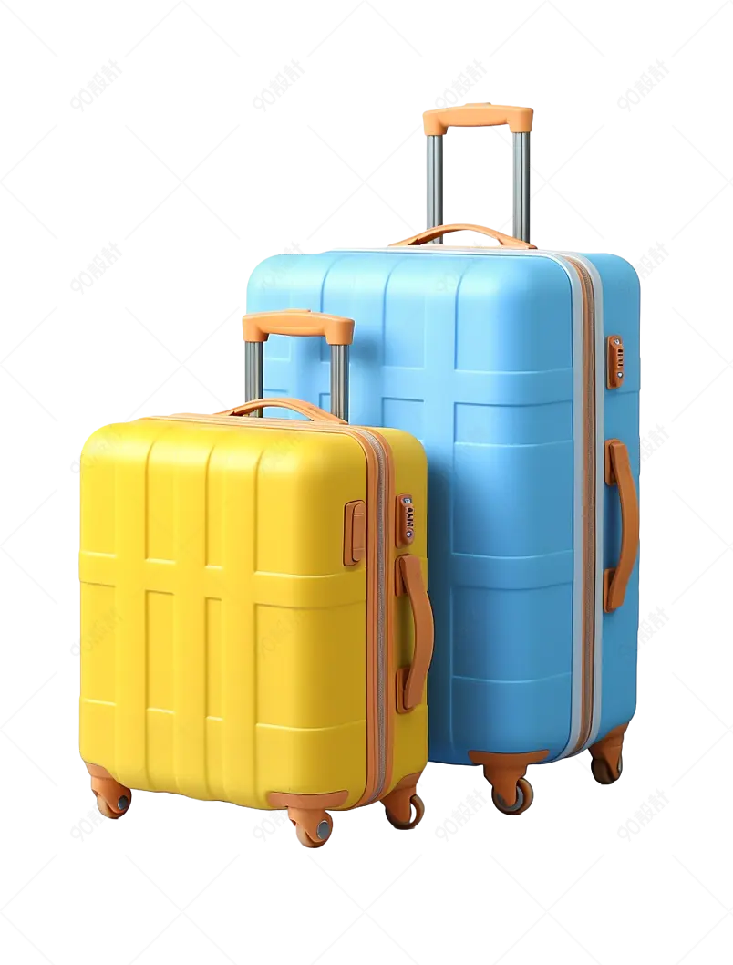 3D立体行李箱旅游元素夏季假期假日旅行度假装饰