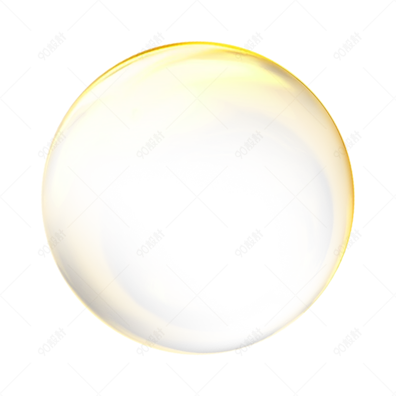 黄色泡泡透明泡泡气泡免扣装饰元素设计