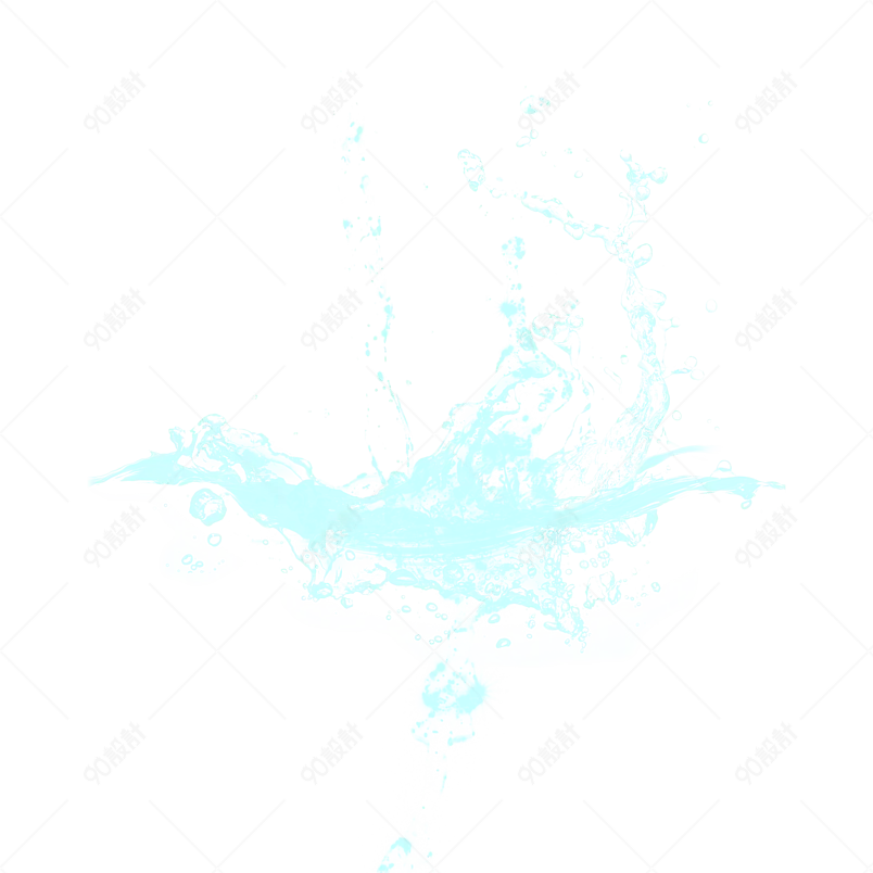 蓝色海洋免抠水面水花溅射效果透明元素