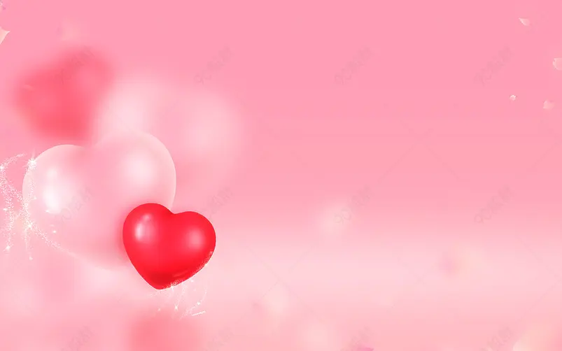 情人节520表白日粉色爱心花瓣背景