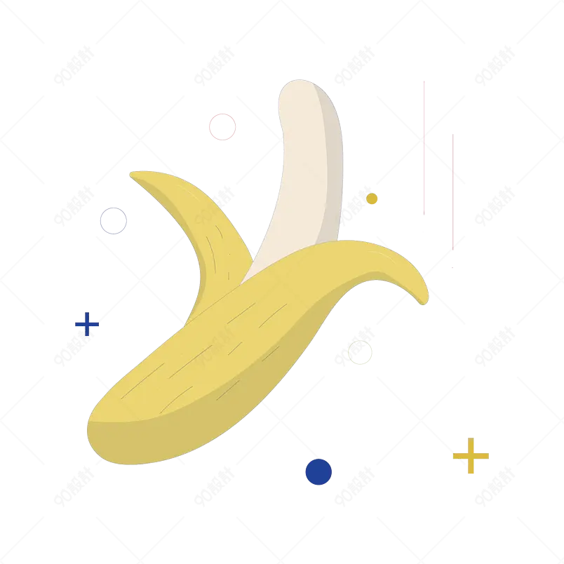 简约水果蔬菜食品香蕉UI图标元素设计