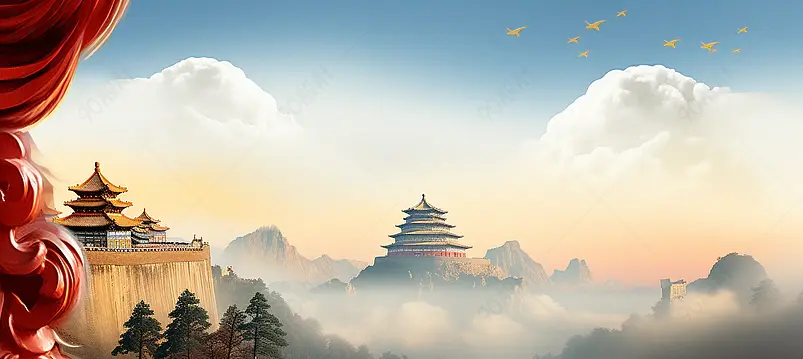 祖国长城背景