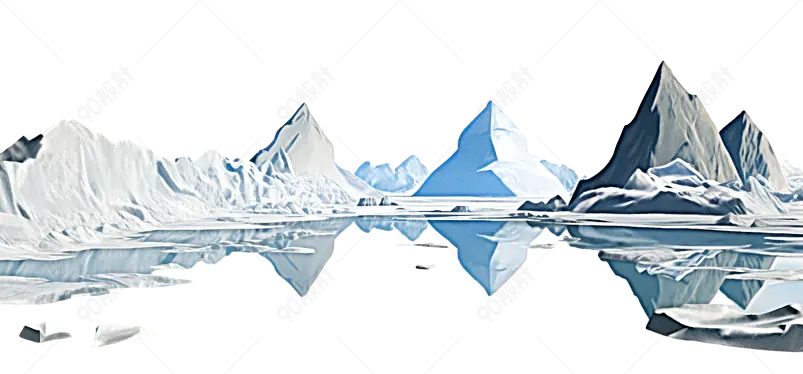 自然风景远处的雪山寒冷的冬天背景插画手绘