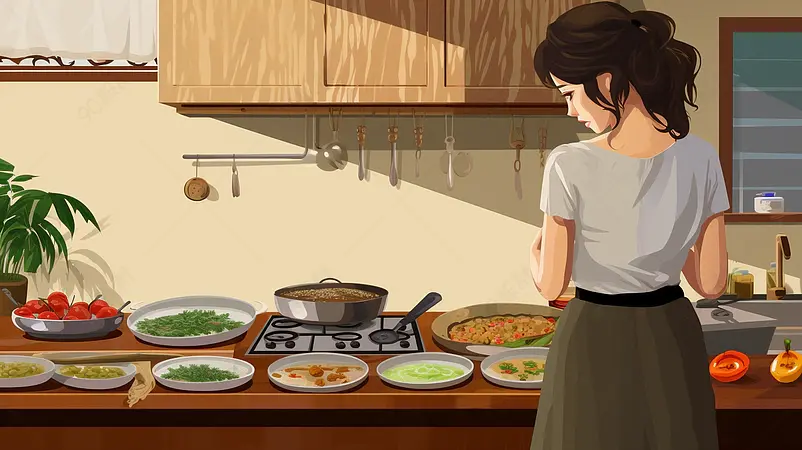 母亲妈妈女性做饭烹饪烹调