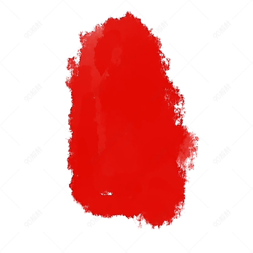 红色古典中国风水墨印章装饰元素