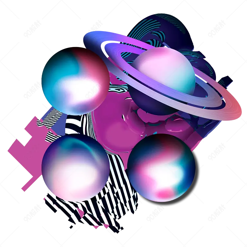 宇宙几何渐变图形彩色渐变星球元素