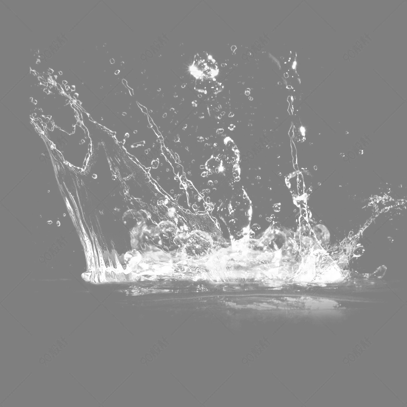 透明免抠水面水花溅射效果透明元素