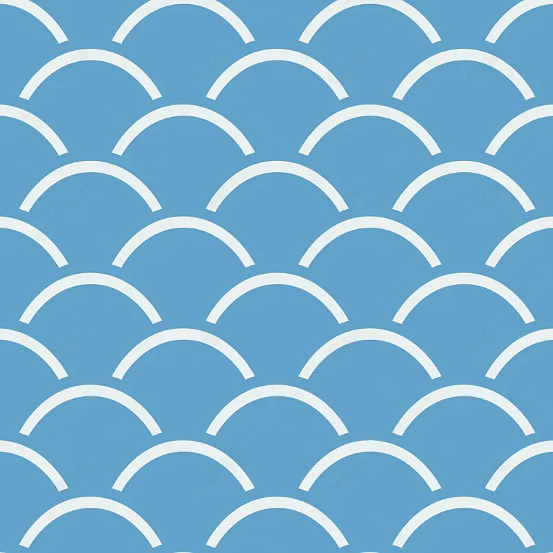简约浅蓝鱼鳞波浪纹理底纹免扣装饰背景元素