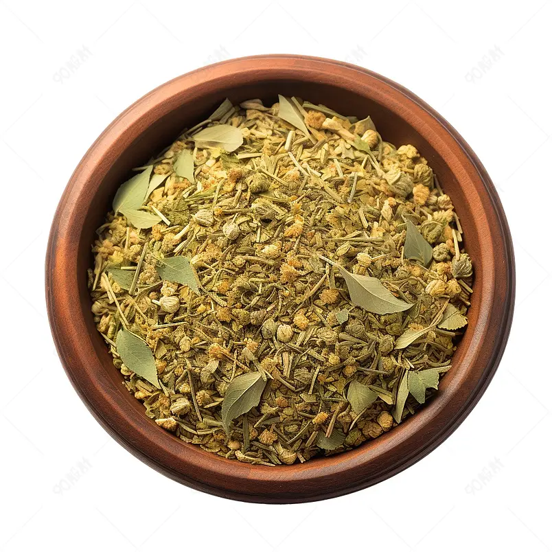 干燥的菩提树或青柠花，菩提树扁柏，放在木碗里