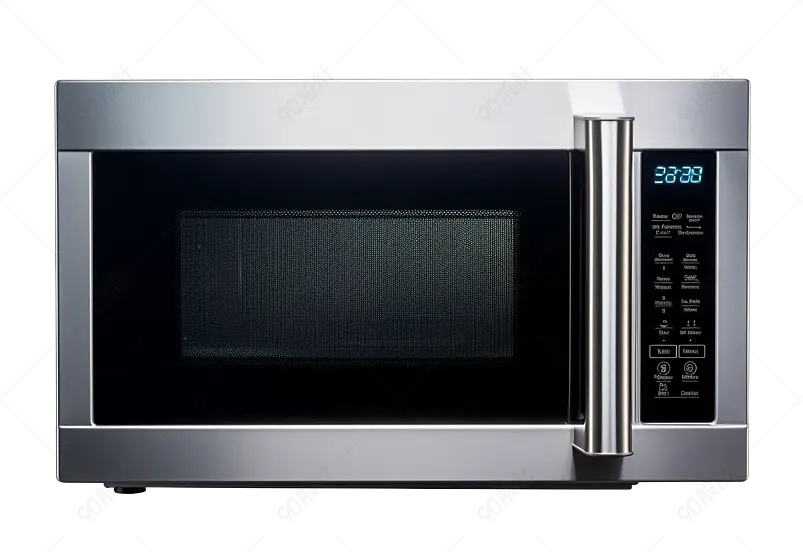 三维立体黑色银色推拉式微波炉