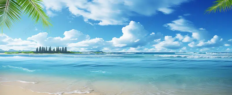 大海沙滩海报