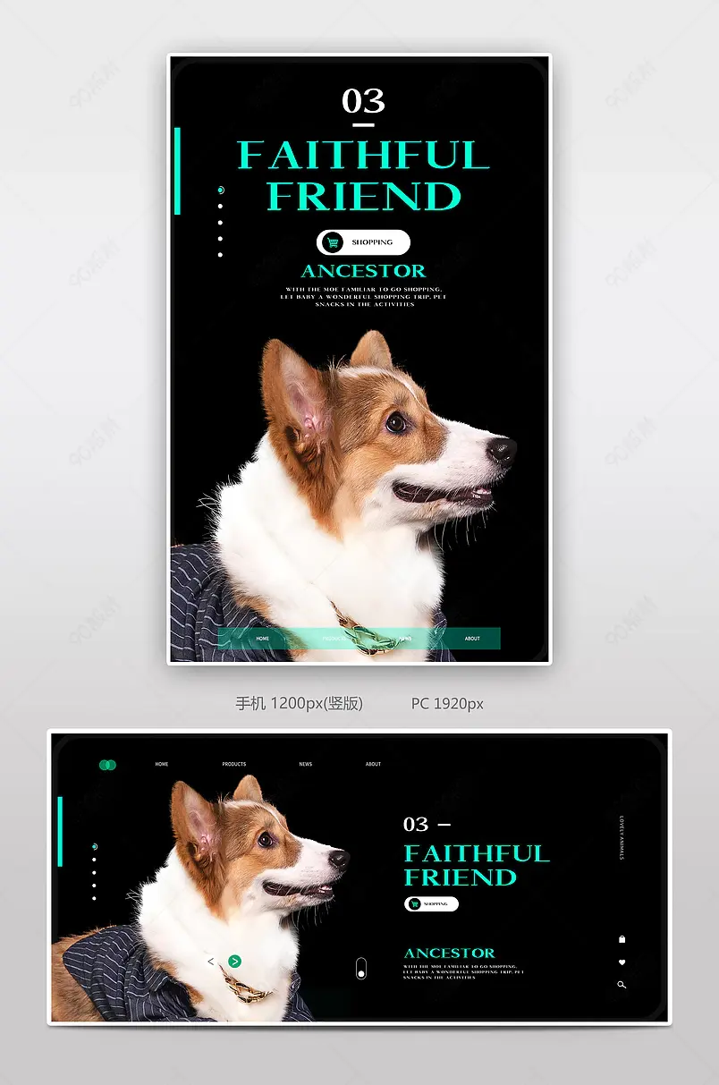 跨境电商猫咪狗狗海报国际站黑色
