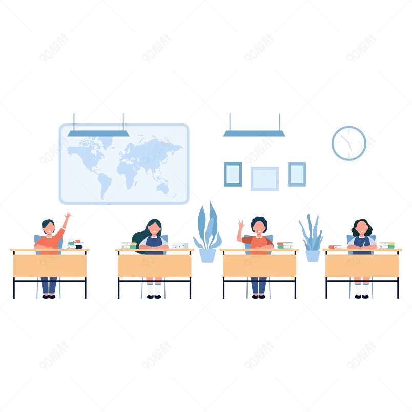 纯原创校园生活学生发言矢量免抠素材