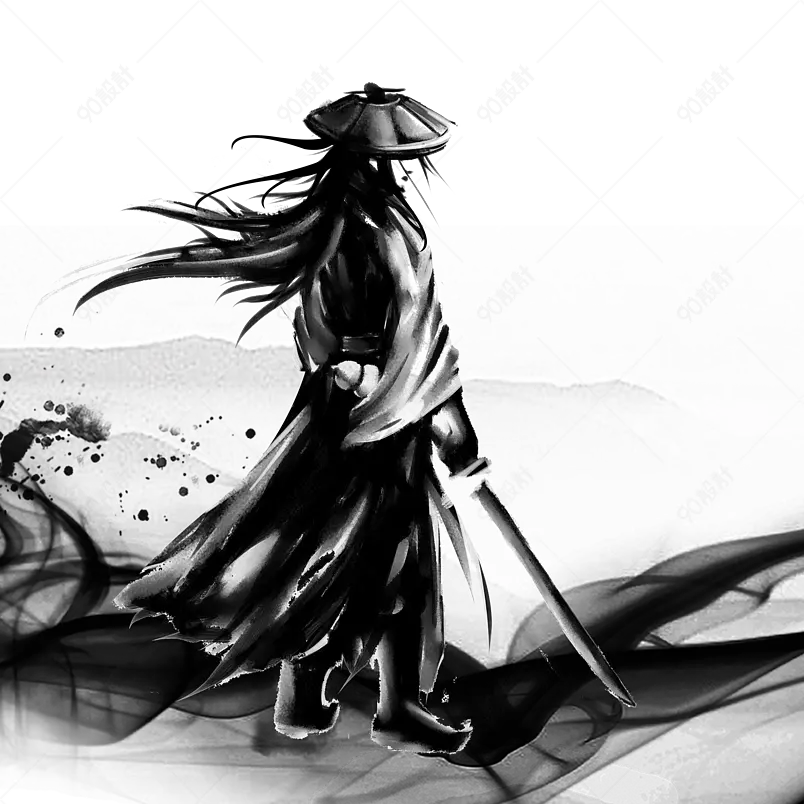 卡通插画古代人物装饰侠客大侠元素