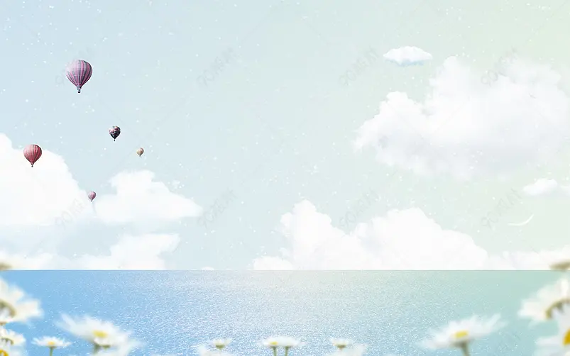 简约小清新唯美空间清透创意云背景设计