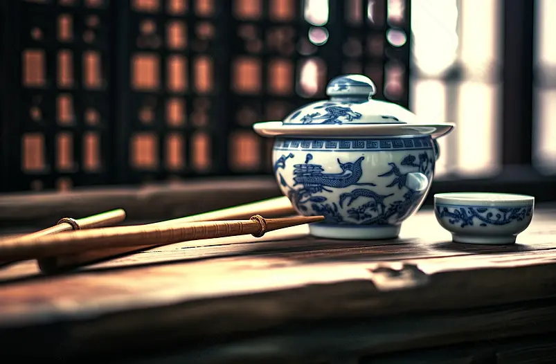 茶杯和文房四宝