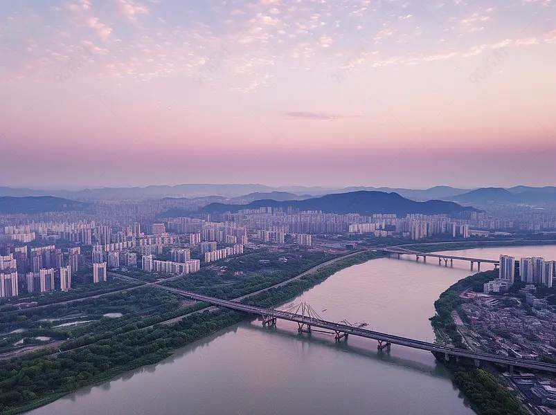一线城市的交通分布城市建筑背景图