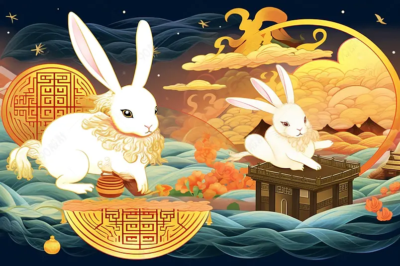 传统节日中秋节国潮创意插画