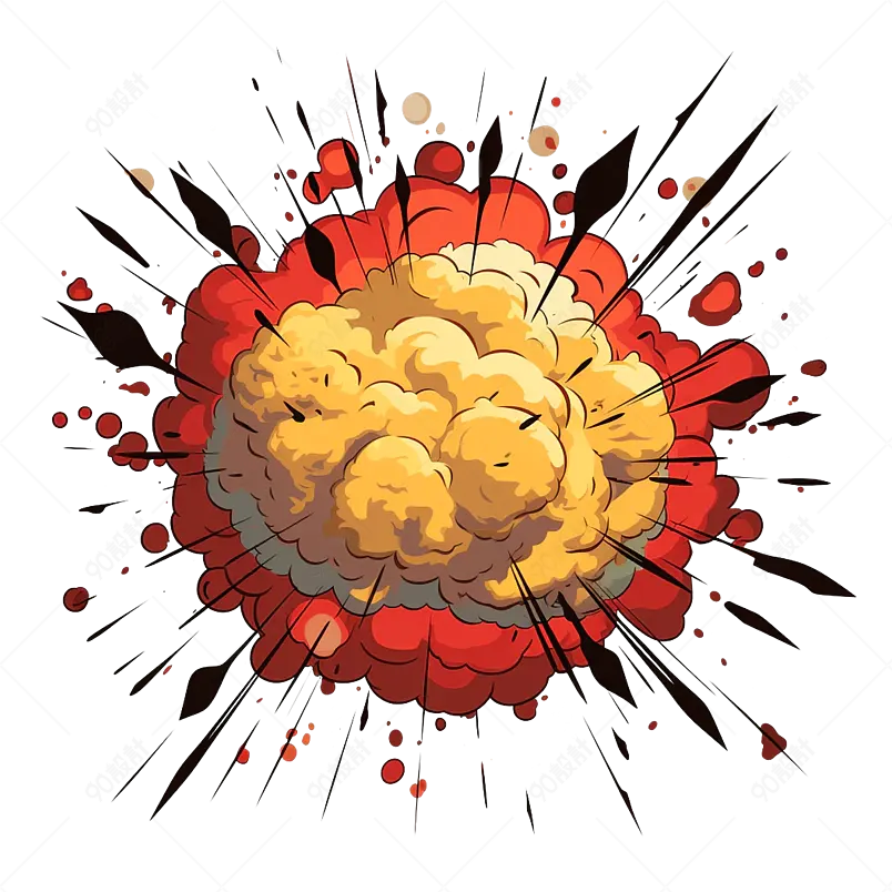漫画式手绘爆炸效果元素免抠素材图