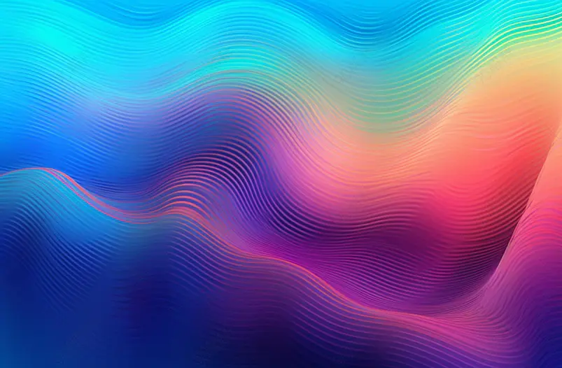 渐变颜色高清科技感极强的波浪波纹的抽象线条背景