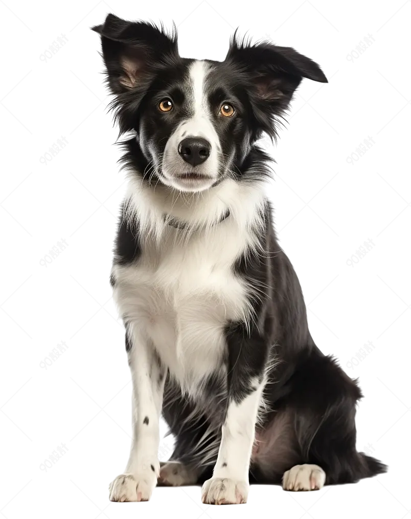 黑色一只忠诚忠心的边境牧羊犬狗狗实物免抠元素