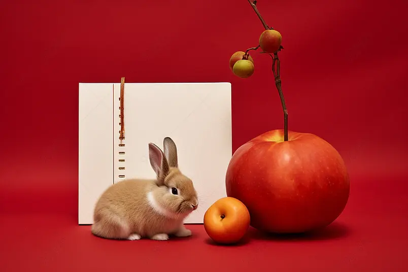 2023年新年兔年日历背景