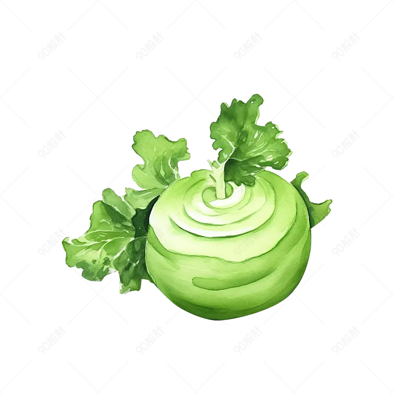 绿色手绘风大头菜食品蔬菜元素
