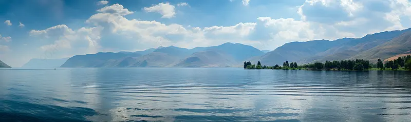 湖美丽生态公园天空全景场景地形风景水平蓝色