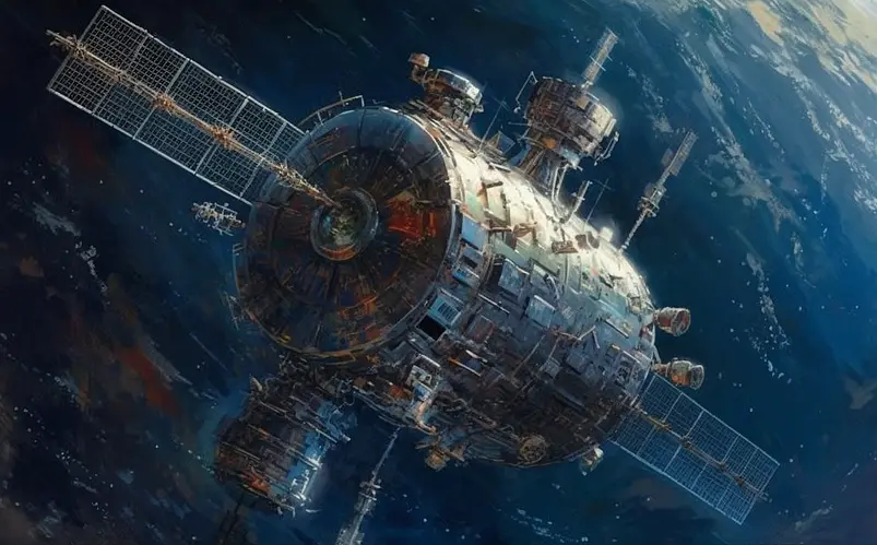 炫酷太空卫星宇宙效果背景图