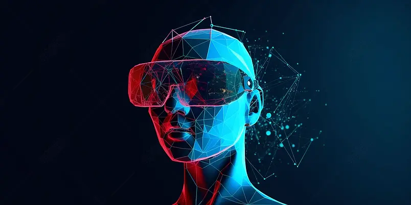 VR科技人像元宇宙科技效果背景图