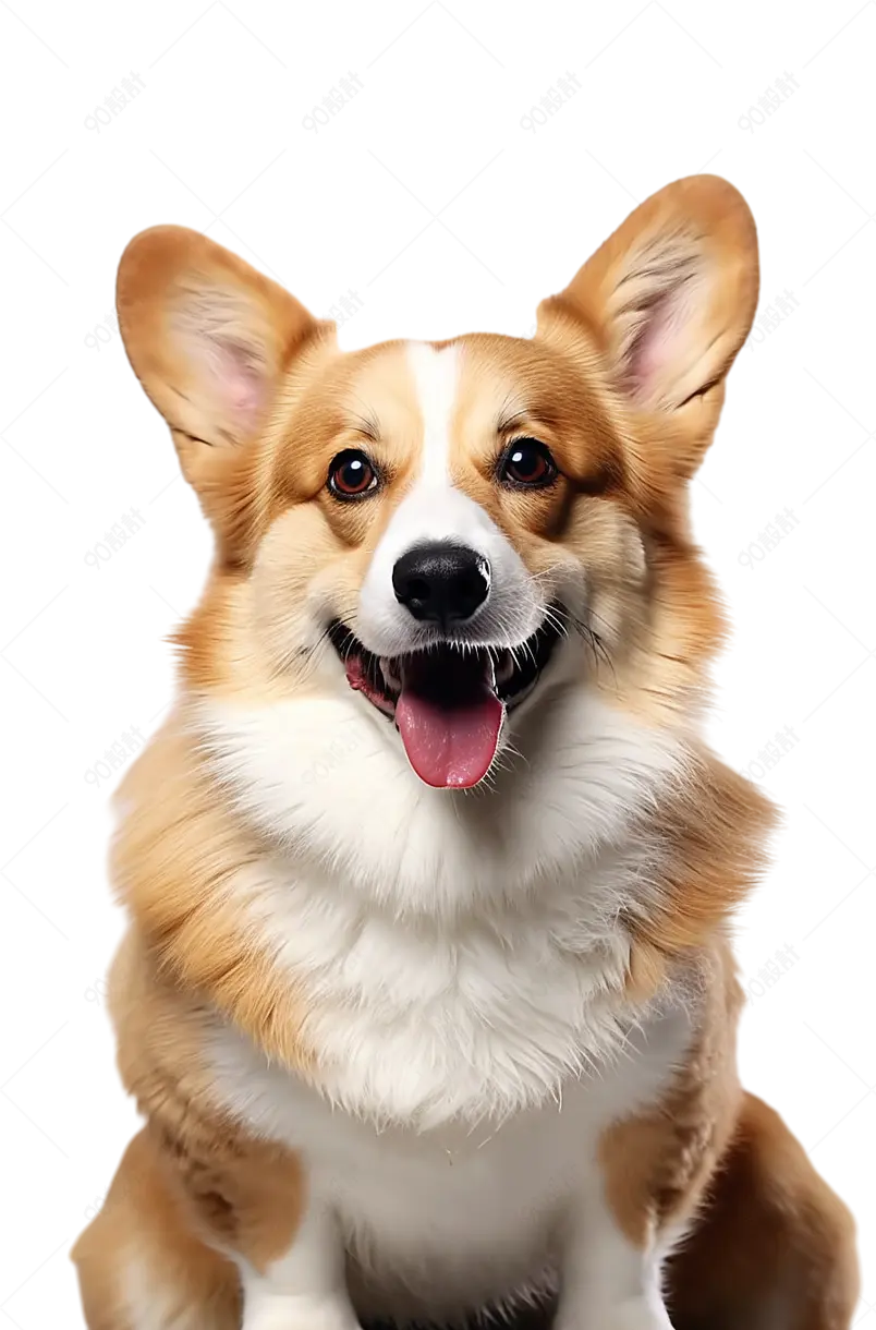 棕白色动物一只可爱的柯基犬小狗吐着舌头实物免抠元素