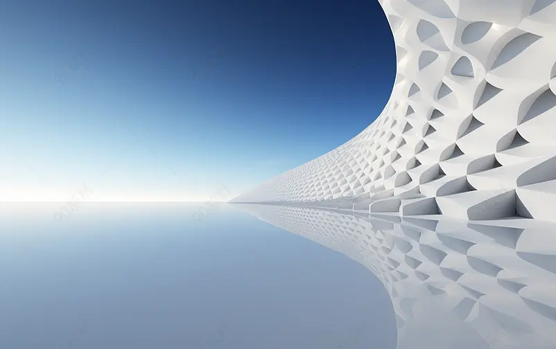 纯白色简约抽象结构建筑电商海报背景图