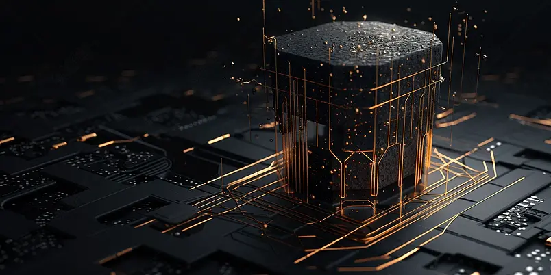 金属质感能量芯片构建的场景