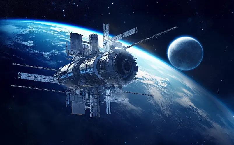 炫酷太空卫星宇宙效果背景图