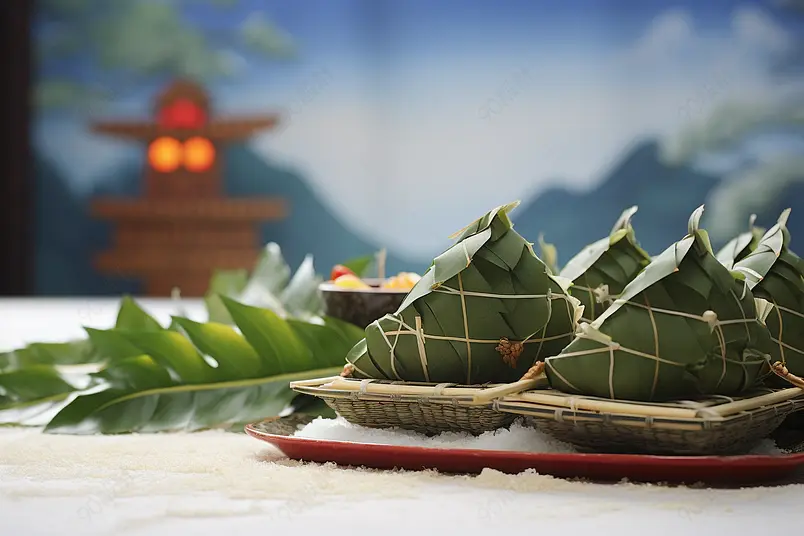特色美食端午节粽子摄影图