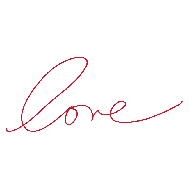 love红色手写字体