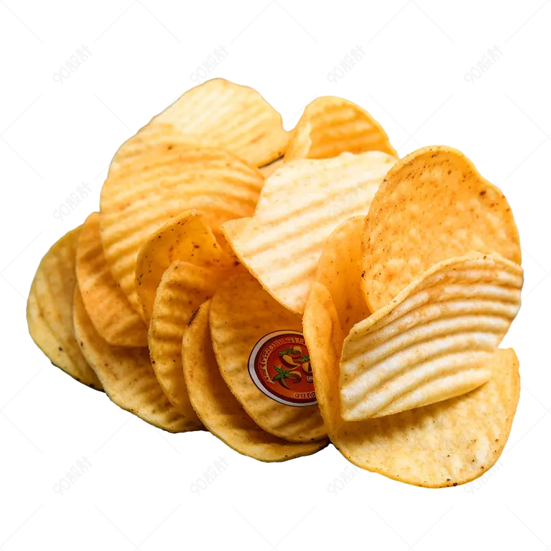 黄色实拍薯片美食零食小吃摄影元素