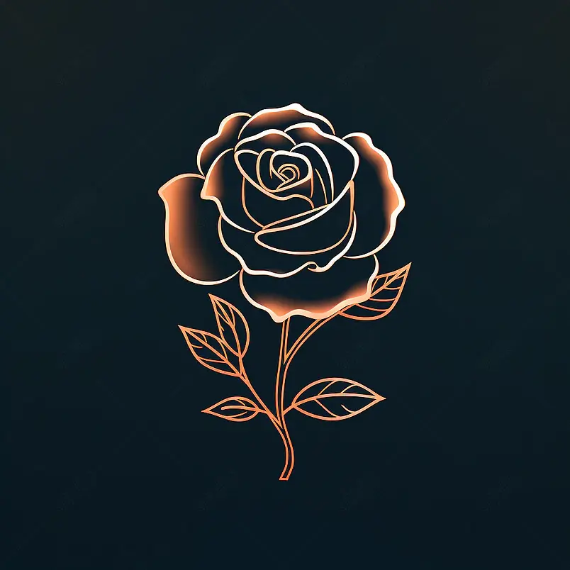 金色花朵金边玫瑰花