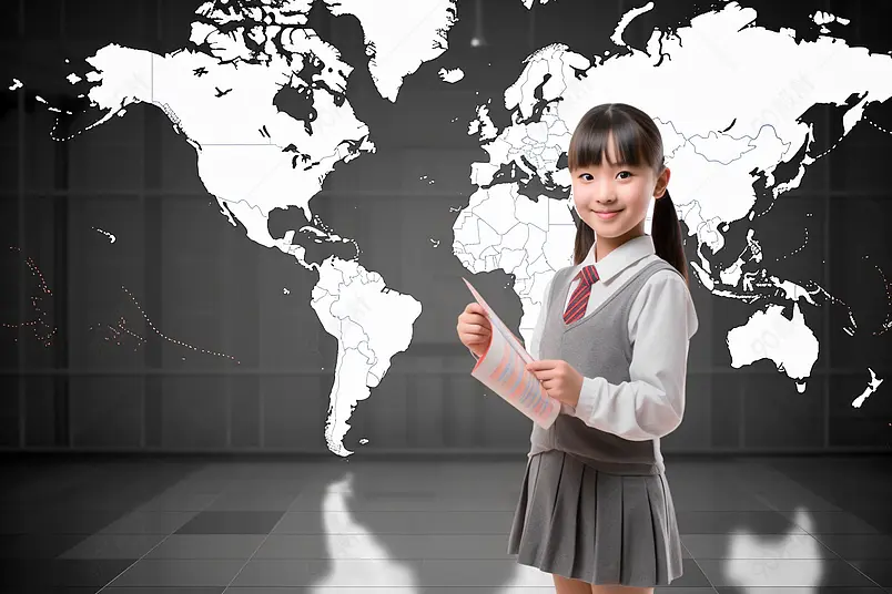 出国留学世界地图读书学生