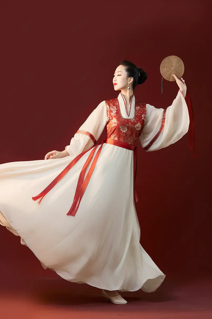 汉服古风美女跳古典舞中式