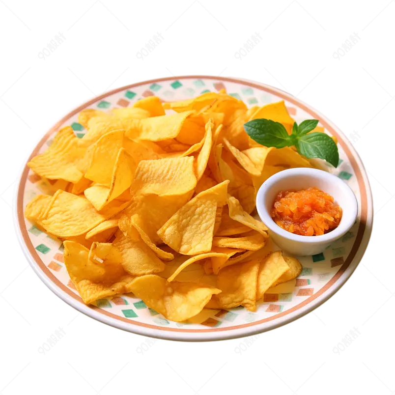 黄色实拍薯片零食食品美食摄影元素
