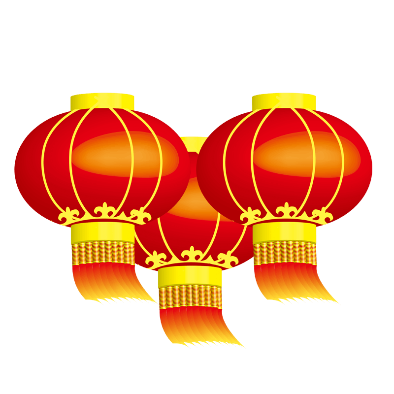 喜庆红色新年漂浮灯笼