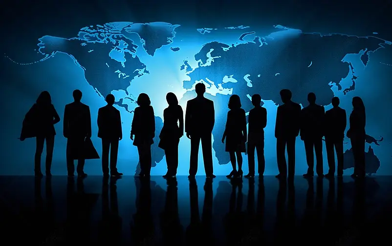 一群商务金融聚会海报背景