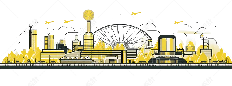 热电站海报宣传册设计海报图像插画