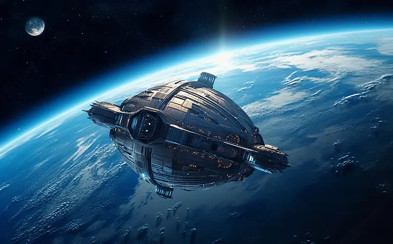 炫酷太空卫星宇宙效果背景图