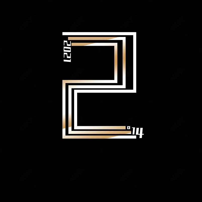 数字2艺术字金色字体立体字高光设计倒计时