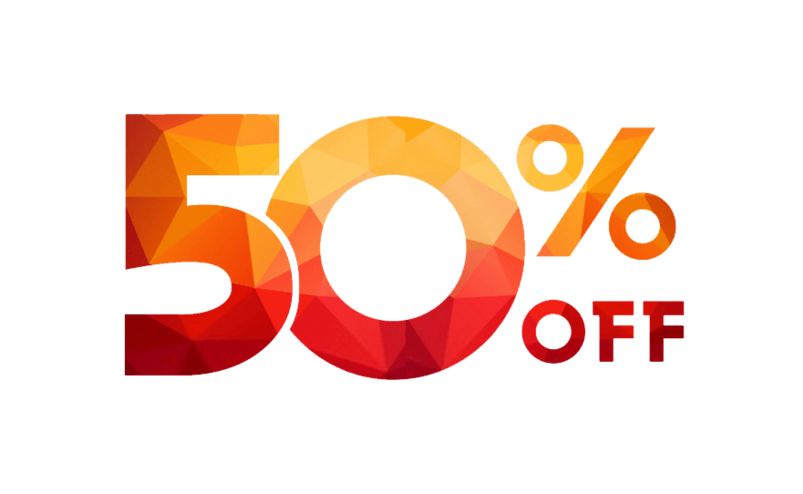  几何渐变50%艺术字