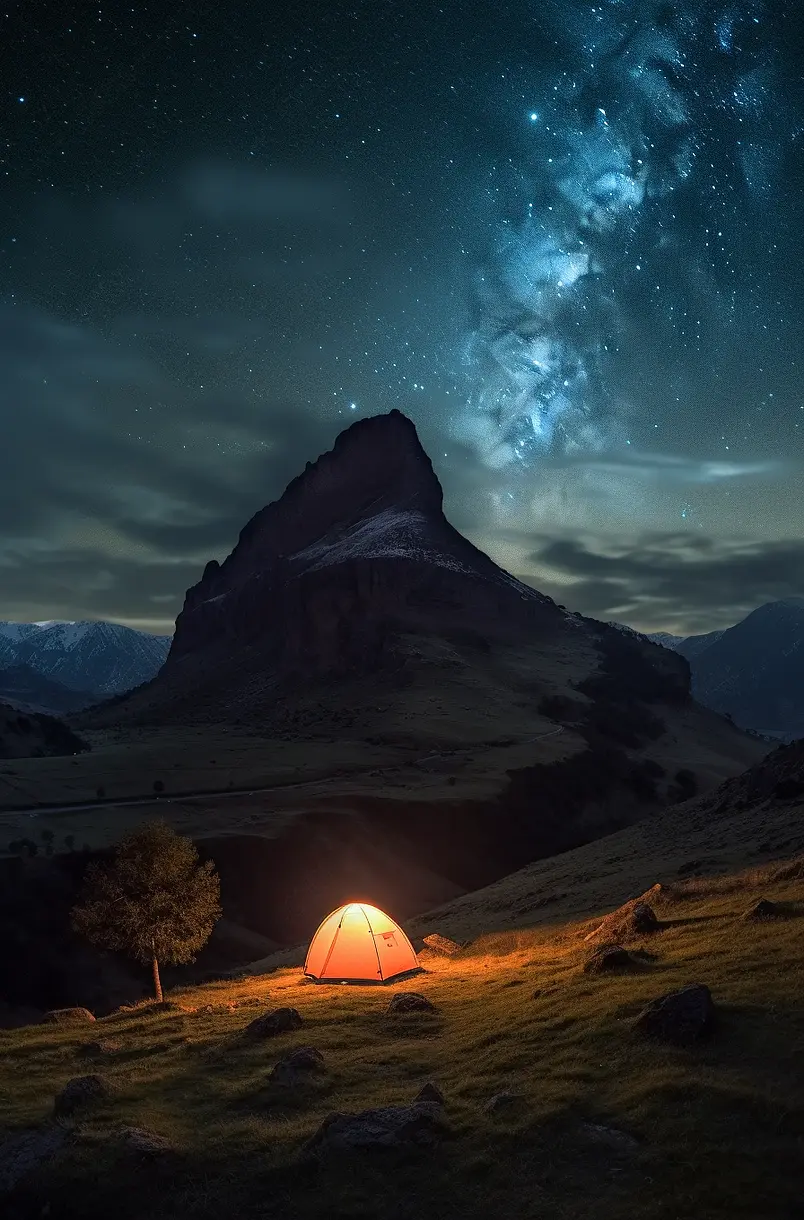 户外旅行露营星空