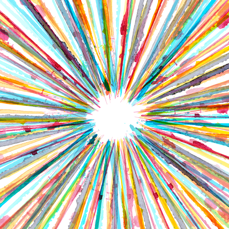 放射形水彩绘条纹背景矢量图