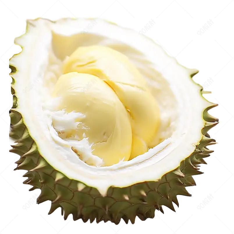 剥开的营养健康泰国金枕头榴莲